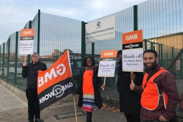 GMB hold protest at Tower Hamlets school over axing of support staff