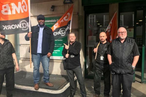 GMB members protest sacking of Amey electrician