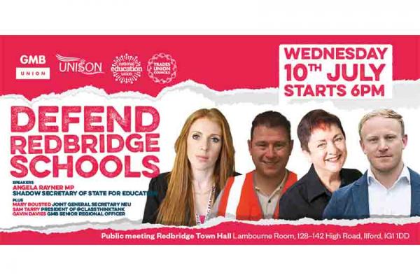 GMB support public meeting on defending Redbridge schools